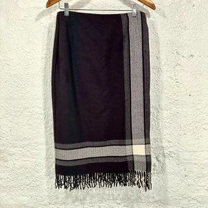 Vintage Wool Wrap Blanket Midi Skirt